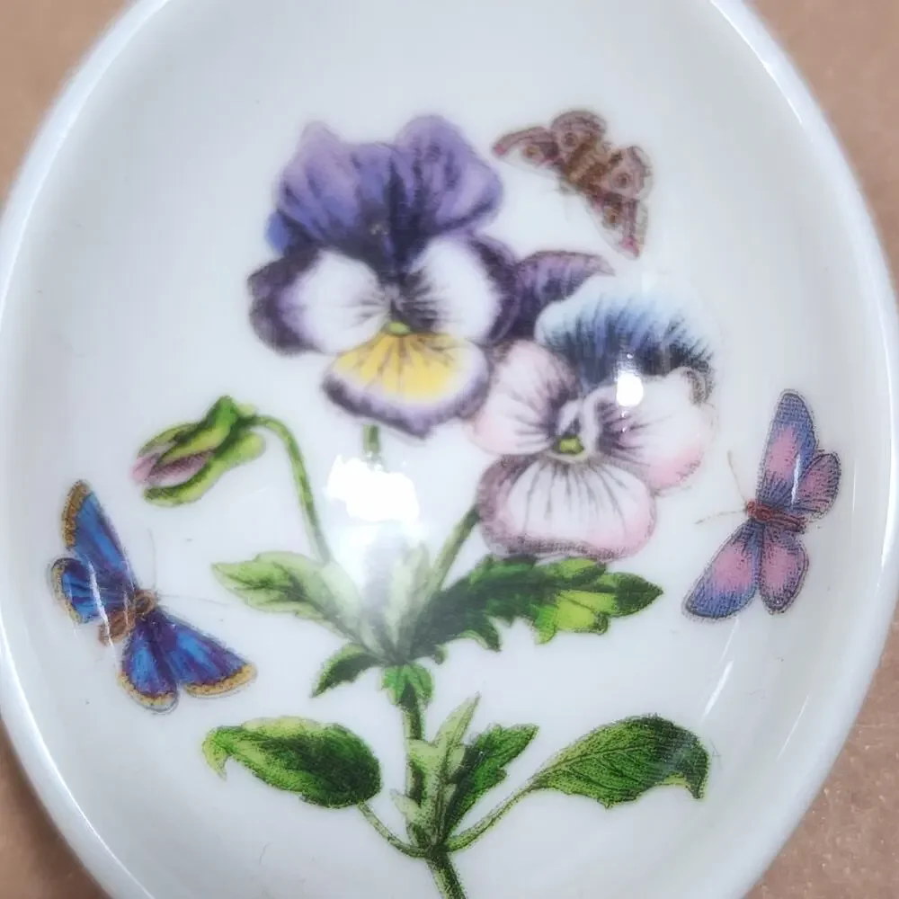 Portmeirion Botanic Garden Measuring Spoons Set of 3 Missing 1/4tsp Porcelain